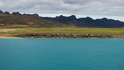Beautiful lake Kleifarvatn in the south of Iceland, at the geothermal area