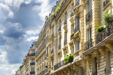 Fototapeta na wymiar Beautiful Buildings in Saint-Dominique Street, Paris, France. Parisian Architecture. High Resolution Image.