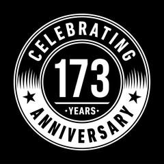 173 years anniversary celebration logo template. One hundred seventy three years vector and illustration.