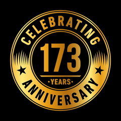 173 years anniversary celebration logo template. One hundred seventy three years vector and illustration.