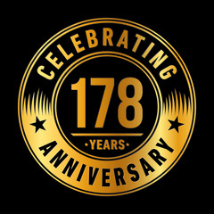 Fototapeta premium 178 years anniversary celebration logo template. One hundred seventy eight years vector and illustration.