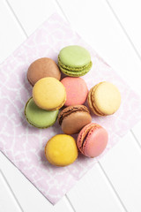 Sweet colorful macarons
