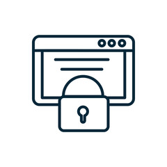 Fototapeta premium tablet data security internet of things line icon