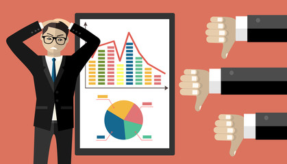 Financial loss flat illustration concepts set. Business situations. Flat design concepts for web banners, web sites, printed materials, infographics. Creative vector illustration