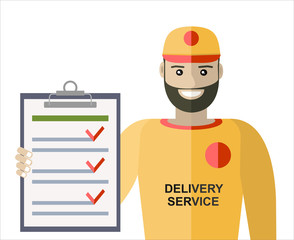 Delivery service and courier parcel collection flat illustration concepts. Modern flat design concepts