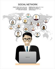 Global social network abstract scheme.