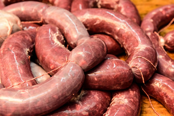Homemade sausages, traditional cuisine, Argentina