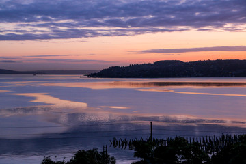 Pink and Purple Sunrise on Commencement Bay and Brown's Point Tacoma
