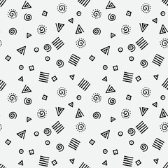 Seamless memfis modern pattern. Geometry fabric sample