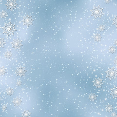 Christmas and New Year heavy snowfall vector background