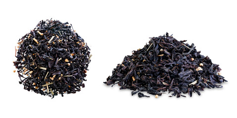 Fototapeta premium Dried black tea on a white ioslated background