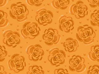 seamless watercolor pattern of golden roses.
