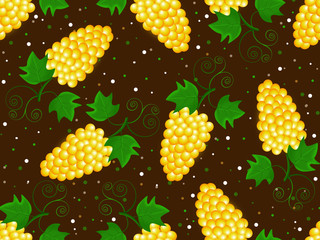 Seamless pattern with yellow berries.