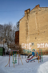 playground in winter