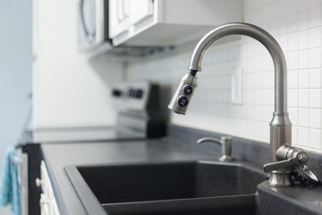 Closeup of a kitchen sink