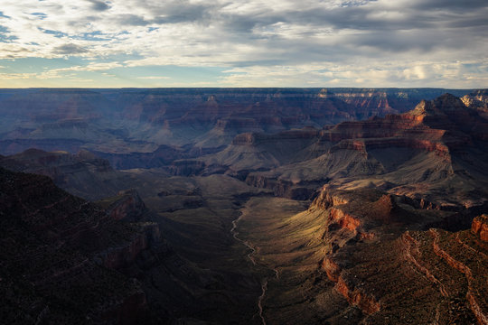 Fading evening sun, Grand Canyon National Park - Shoshone Point	