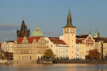 Fototapeta na wymiar Waterfront in Old Prague