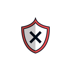 cyber security with shield detailed style icon
