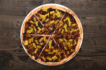 pineapple and chocolate pizza