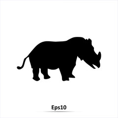 Rhinoceros silhouette. Vector illustration. Eps10