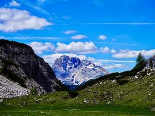 Mountains and blue skies