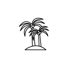 tree palms tropical line icon