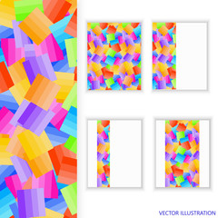 Design elements with colorful background for covers, blanks. Bright blanks for planning offers. Covers design. Vector Illustration.