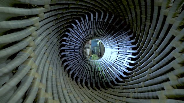 Movement Through The Rotating Rotor Of The Generator
