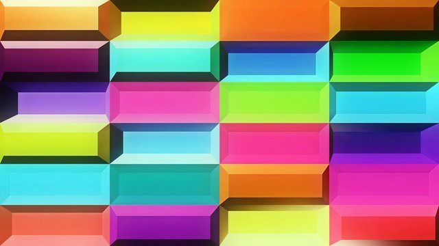 Colorful Abstract Tiles - 3D Rendering