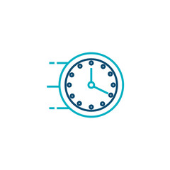 time clock wall line style icon