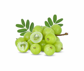 Indian gooseberry isolated on white background