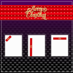 Merry christmas banners design. Bright illustration with blanks design.
