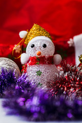 Christmas toys for the Christmas tree, balls, stars. Textures and backgrounds. New Year's toy...