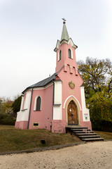 Fototapeta na wymiar Red Chapel in Balatonboglar