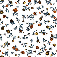 beautiful vector floral seamless pattern. Abstract print with leaves and flowers