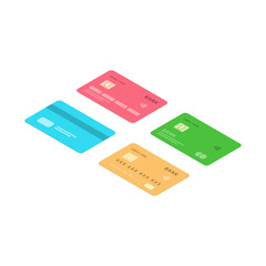 vector illustration credit card, contactless payment cards isolated white background