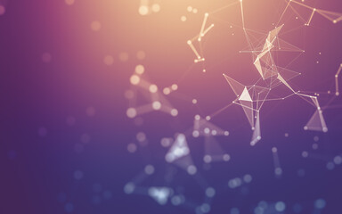 Abstract background. Molecules technology with polygonal shapes, connecting dots and lines....