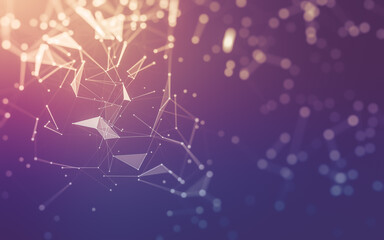 Abstract background. Molecules technology with polygonal shapes, connecting dots and lines....