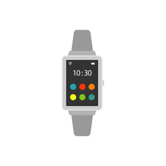 Vector illustration of a flat design smart watch
