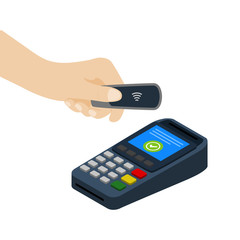 contactless payment with a smart key, vector illustration