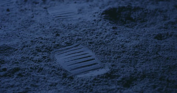 Astronauts footprint on planets surface
