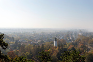 Obraz premium View of Balatonboglar from the lookout tower