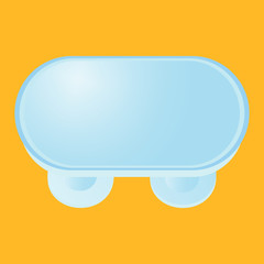 Blue table with white shine. View from above. Retro style. Vector illustration.