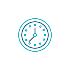 time clock wall line style icon