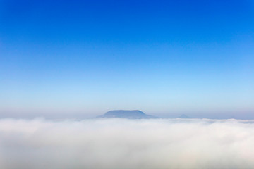 View of the foggy Balaton from Fonyod