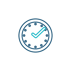time clock wall line style icon