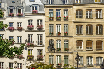 Full frame shot of beautiful Parisian buildings and facades. High Resolution Image.