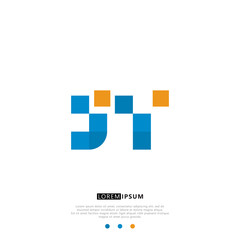 JY J Y Logo Monogram with Blue and yellow Colors. modern letter logo design	