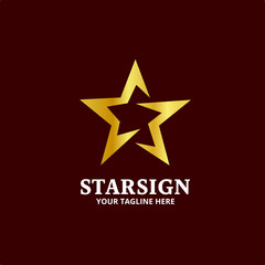 gold star sign logo vector