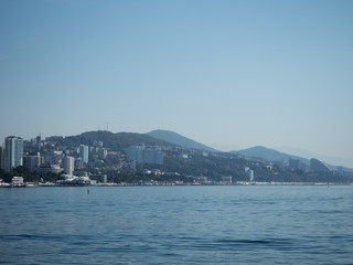 View of the coastal zone of Sochi from the sea